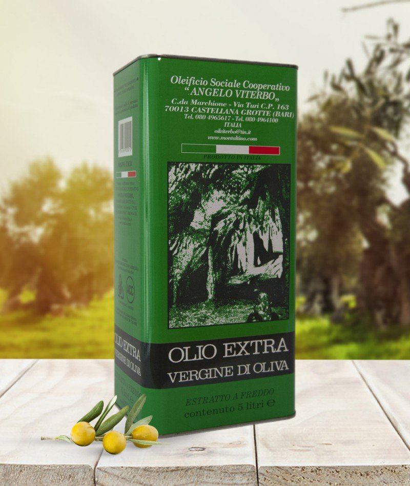 Extra Virgin Olive Oil EVO ORIGIN: ITALY - 5 Liters - Tins Packaging 1 Pcs