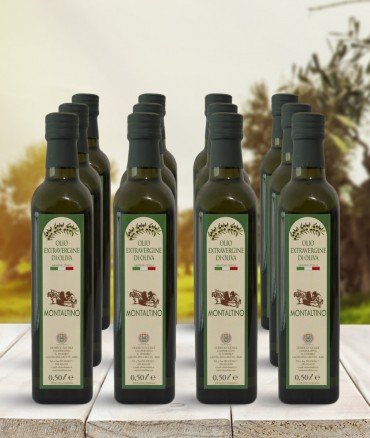 Extra Virgin Olive Oil EVO ORIGIN: ITALY - 0.5 Liters - Bottles Packaging 12 Pcs