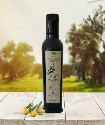 BIO ORGANIC Extra Virgin Olive Oil EVO ORIGIN: ITALY - 0.25 Liter - Tins Packaging 12 Pcs